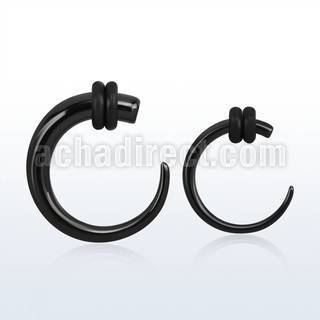 extsr black anodized 316l steel curved taper with o rings