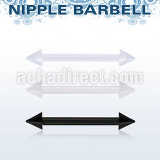 fnpvcn4 bioflex nipple barbell, 14g (1.6mm) w 4mm cones