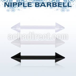 fnpvcn5 bioflex nipple barbell, 14g (1.6mm) w 5mm cones