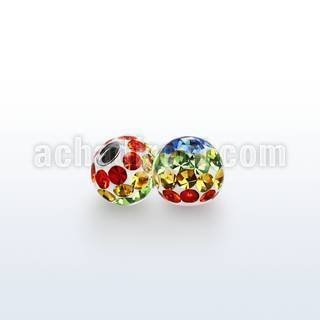 gmfr5 5mm ball w ferido in rainbow gay pride colors