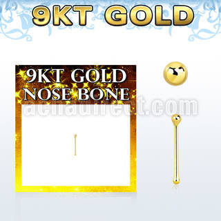 gnbb9 piercing nariz hueso oro 9 kts 0 6mm bola oro liso 1 5mm al por mayor