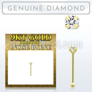 gnpdb9 9kt gold nose bonew a 1.5mm round genuine diamond
