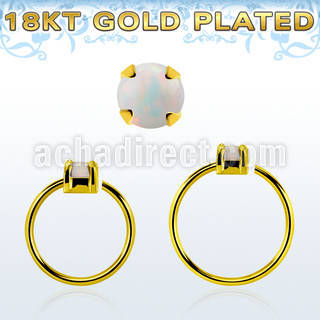 gpnho25 aros nariz continuos plata 925 oro 18 kts opalo 2 5mm engastado distribuidor
