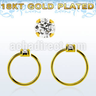 gpnhz25 gold plated silver seamless nose ring 2.5mm prong set cz