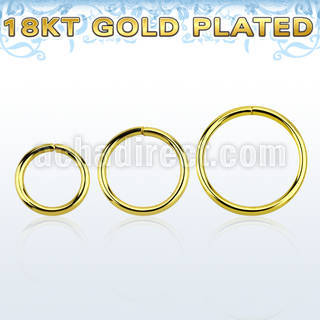 gpsel18 gold plated silver seamless ring 1mm w diameter 8 12mm