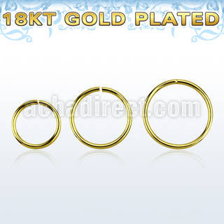 gpsel22 18k gold plated 925 silver seamless ring, 22g (0.6mm)