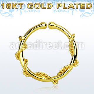 gpsep12j anillo septum falso plata 925 oro 18 kts 1mm cuerda delgada envuelta alrededor anillo 12mm venta