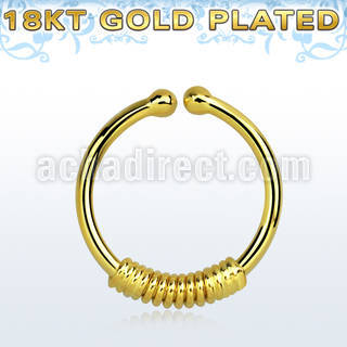 gpsep12k gold plated silver fake septum ring w a wire wrapped
