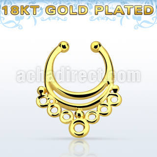 gpsepd1 gold plated silver fake septum clicker in an indian