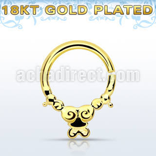 gpsepv2 gold plated silver septum ring in a indian design