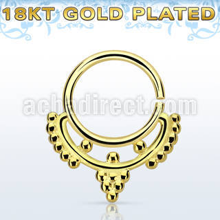 gpsepv4 gold plated silver septum ring w minimalistic indian
