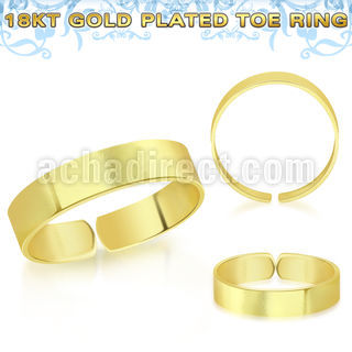 gt510 18k gold plated silver adjustable toe ring smooth
