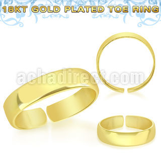 gt527 18k gold plated silver adjustable toe ring plain