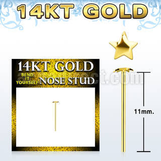 gysst 14kt gold bend it nose stud with a 2 5mm gold star top