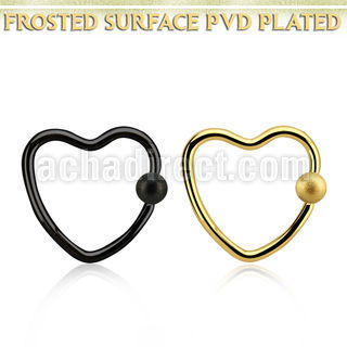 hcrt16f3 anodized heart shaped ball closure ring w frosted ball