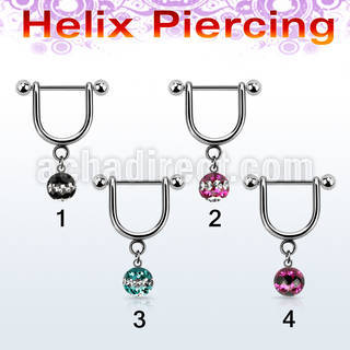 heudfr5 316l steel helix stirrup triple line multi crystal ball