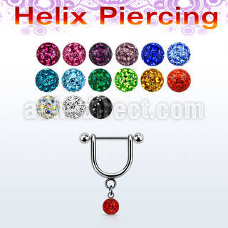heufr4s 316l steel helix stirrup w 4mm multi crystal ball