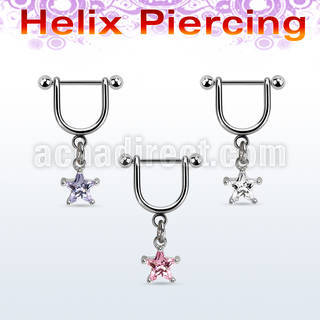 heuz11 steel helix stirrup w dangling star shaped czs