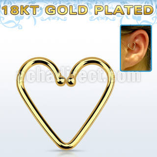 hexhbrg 18k gold plated silver fake heart shaped helix piercing 