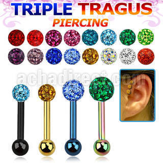 hextcfr anodized 316l steel triple tragus piercing w ferido ball