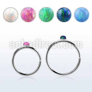 hpo15 silver seamless nose hoop w a 1.5mm synthetic opal top