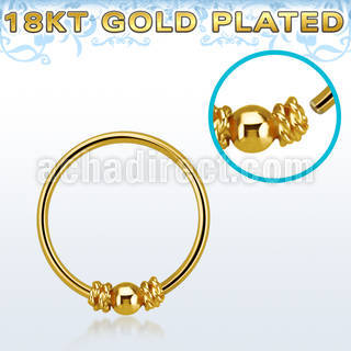 hr11rg gold plated silver seamless nose hoop w balinese wire