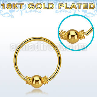 hr17rg gold plated silver seamless nose hoop w a balinese wire