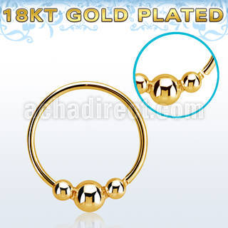 hr28rg gold plated silver seamless nose hoop w 5 balls