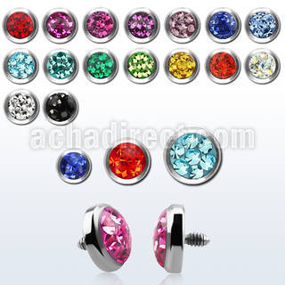 iafrc 5mm steel dermal anchor top w ferido glued multi crystal