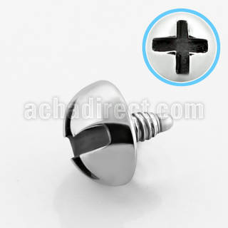 id6 6mm 316l steel round screw nut shaped dermal anchor top