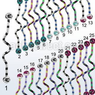 idatfr5c pvd 316l steel industrial zig zag barbell w dotted balls