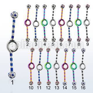 idbtfr5a pvd 316l steel industrial loop barbell with dotted balls