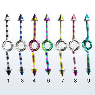 idbtn14 pvd 316l steel industrial loop barbell with cones