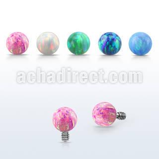 idop3 3mm synthetic opal ball shaped dermal anchor top part
