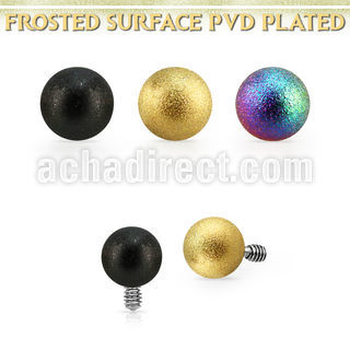 idtfo4s 4mm pvd plated frosted steel ball dermal anchor top part