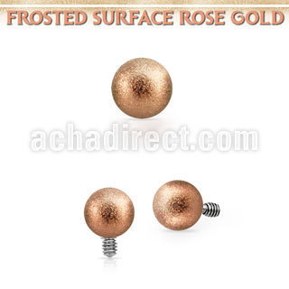 idttfo4s 4mm rose gold frosted steel ball dermal anchor top part