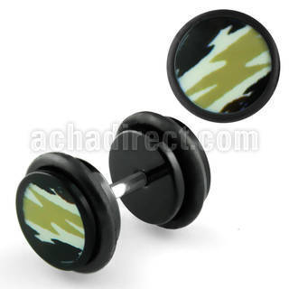 ilagr2 acrylic fake plug w camouflage pattern logo o rings
