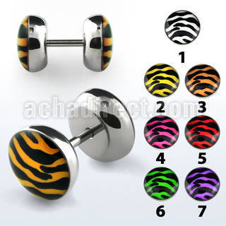 ilpa 316l steel fake plug with tiger fur logo without o ring