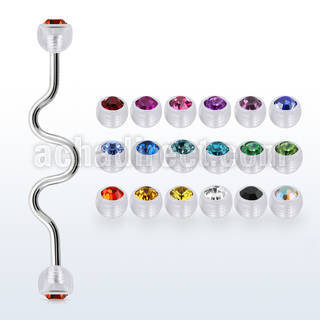 inaajb5 steel industrial zigzag barbell 5mm acrylic crystal ball