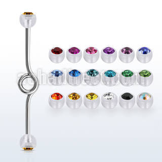 inbajb5 steel industrial loop barbell w 5mm acrylic crystal ball