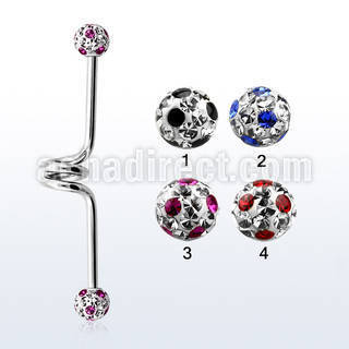 incfr5a 316l steel industrial twister barbell with dotted balls