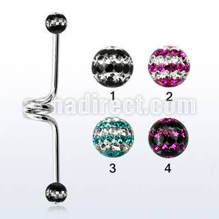 incfr5d 316l steel industrial twister barbell w tri line balls