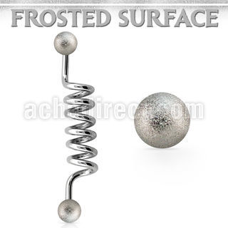 indfo5 steel industrial coil barbell w 5mm frosted steel balls