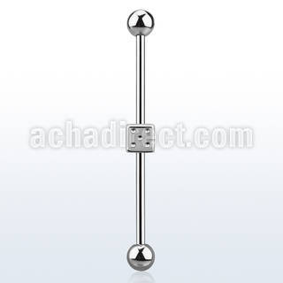 indsh1 316l steel industrial barbell w 5mm balls steel dice