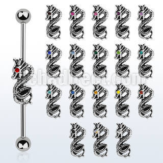indsh35 barbell industrial acero dos bolas dragon acero fundido ojo cristal centro barra