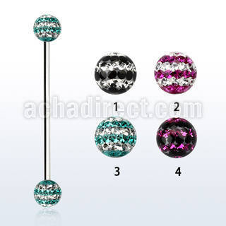 infr5d 316l steel industrial barbell w ferido tri line ball