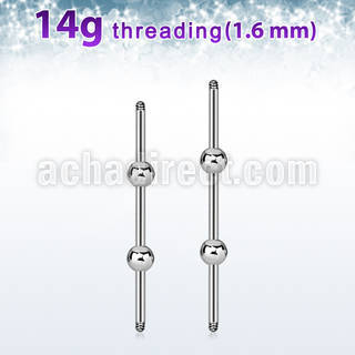 insh3 surgical steel industrial barbell post with center balls