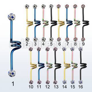 intcfr5a anodized steel industrial twister barbell w dotted balls
