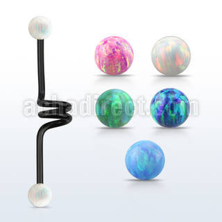 intcop5 anodized industrial twister barbell synthetic opal ball