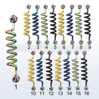 intdfr5a anodized steel industrial coil barbell with dotted balls